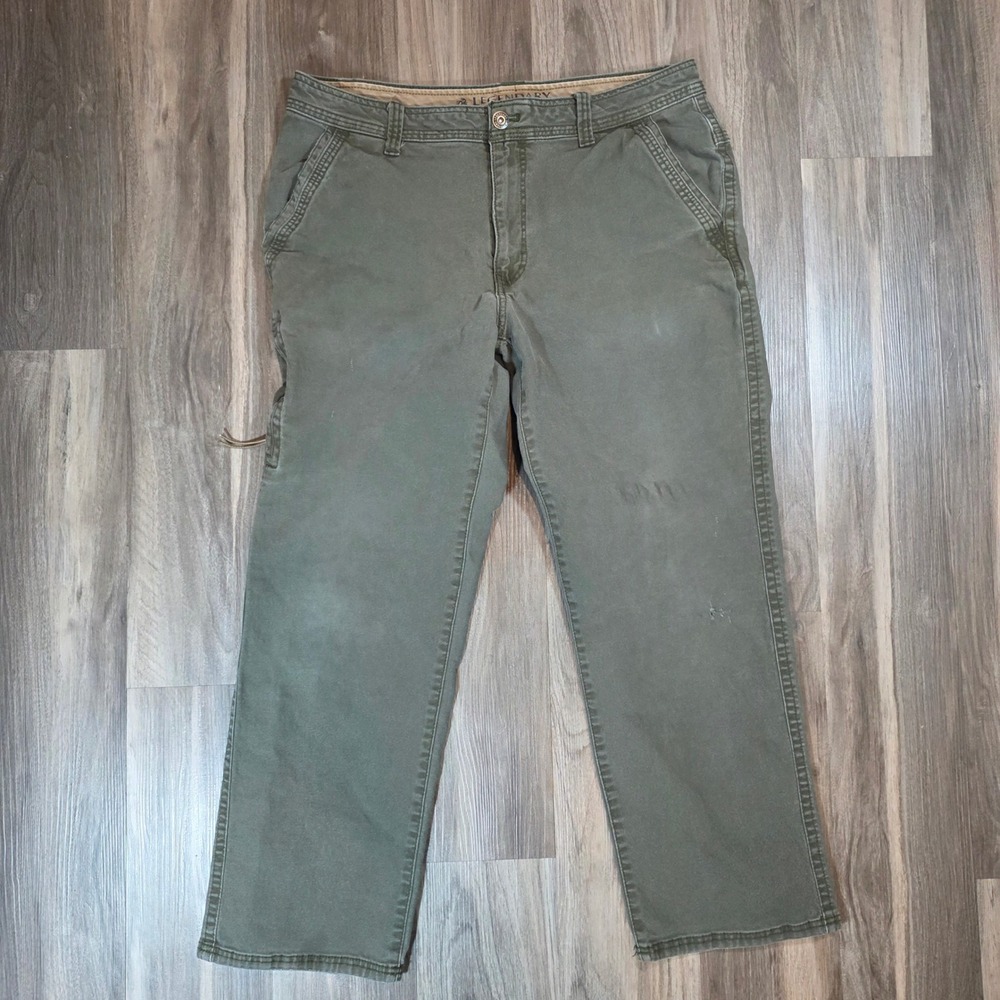 Legendary Outfitters Mens Olive Green Canvas Work Pants 36x30 Utility‎ Cargo